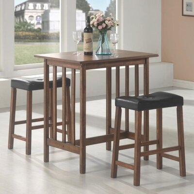 3-piece Counter Height Set Nut Brown By Coaster - Image 0