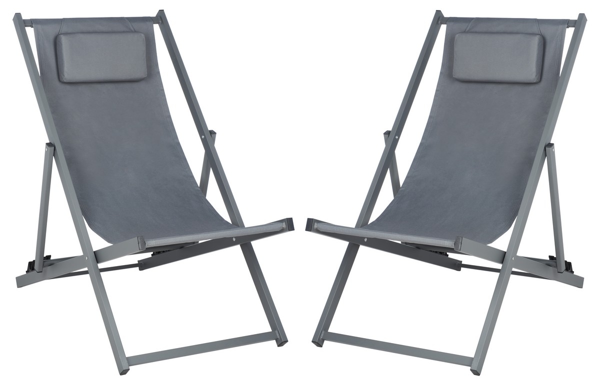 Camlin Set Of 2 Sling Chairs - Grey/Grey - Safavieh - Image 0
