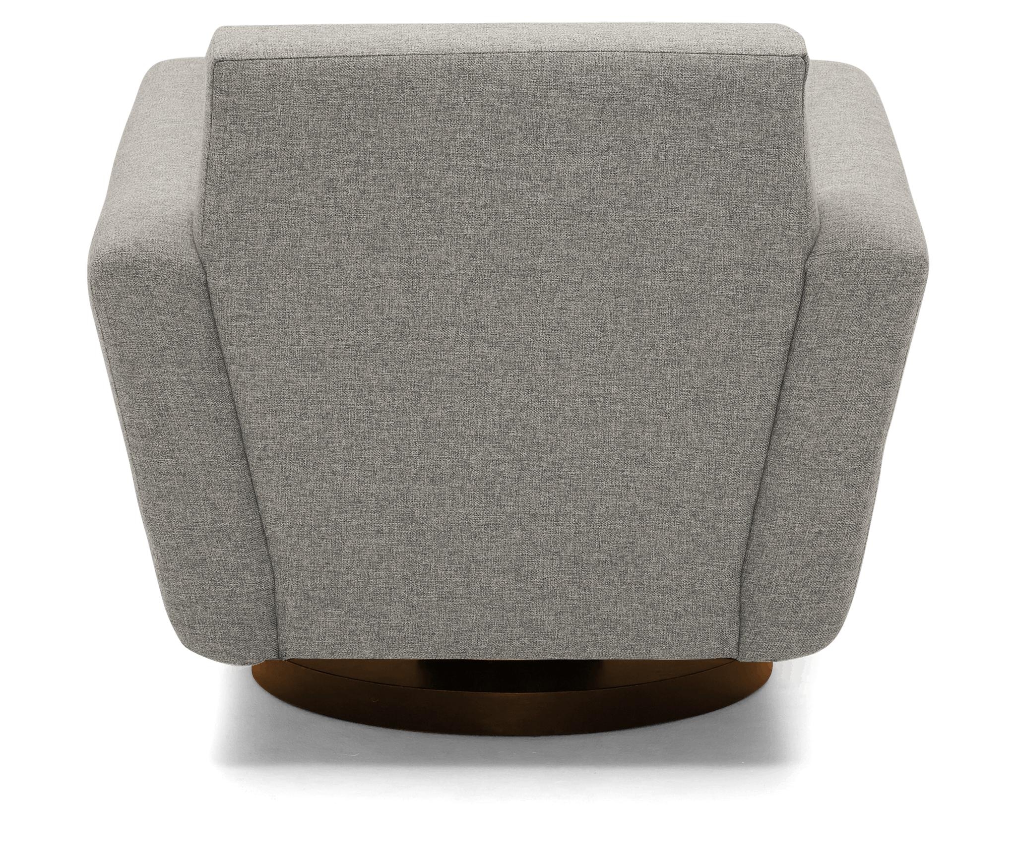 White Hughes Mid Century Modern Swivel Chair - Bloke Cotton - Mocha - Image 4