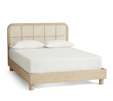 Manzanita Cane Bed, King, Bone White - Image 0