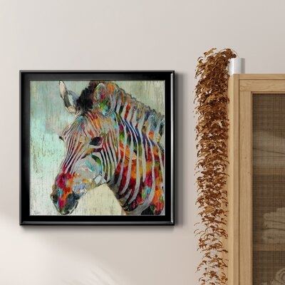 Paint Splash Zebra-Premium Framed Canvas - Ready To Hang - Image 0