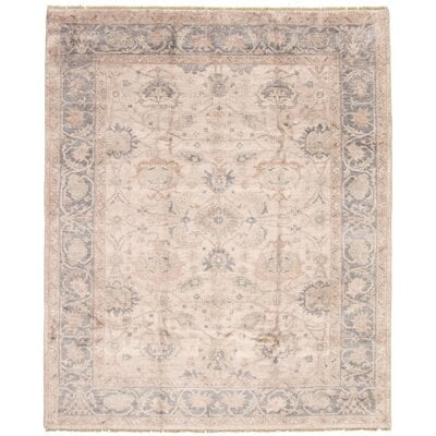 One-of-a-Kind Hand-Knotted New Age 8' x 9'10" Viscose Area Rug in Ivory - Image 0