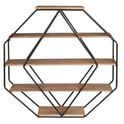 Kennesaw 5 Piece Hexagon Solid Wood Floating Shelf - Image 0