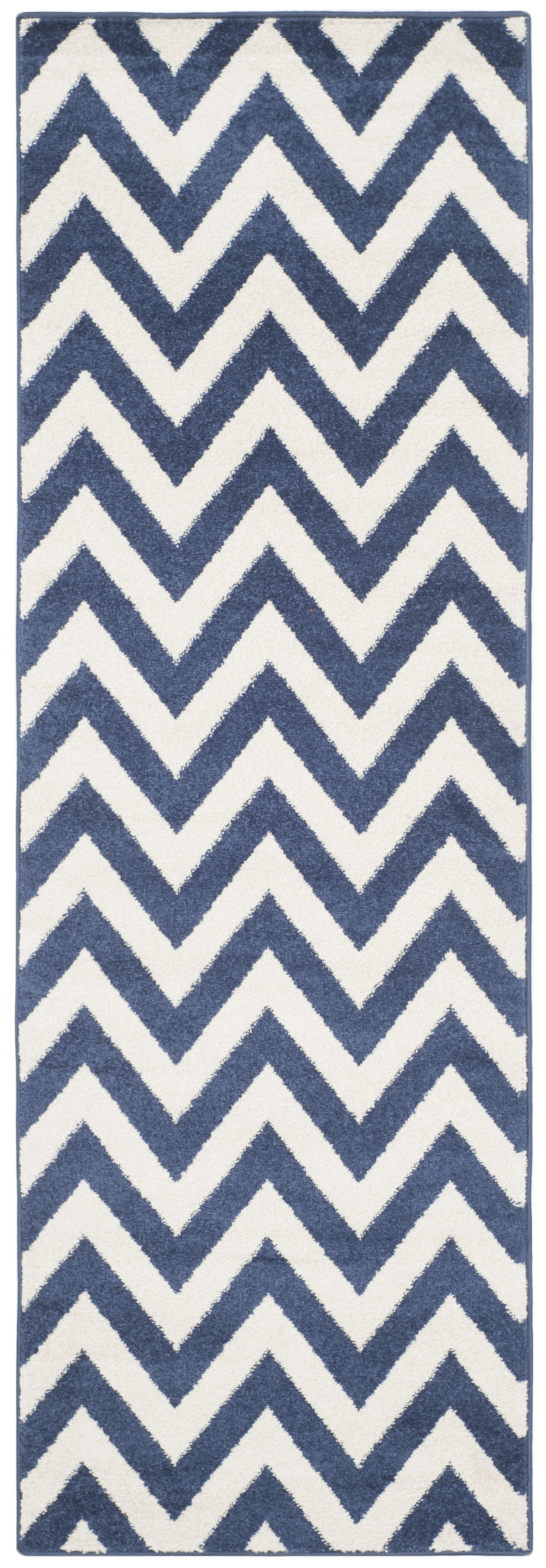 Arlo Home Indoor/Outdoor Woven Area Rug, AMT419P, Navy/Beige,  2' 3" X 7' - Image 0