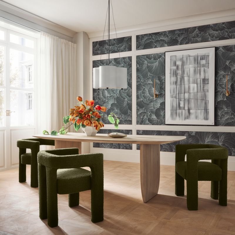 Stature Green Boucle Dining Armchair - Image 1