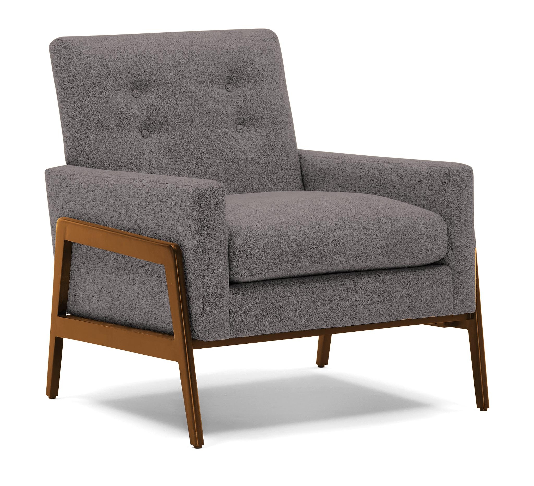 Gray Clyde Mid Century Modern Chair - Taylor Felt Grey - Mocha - Image 1