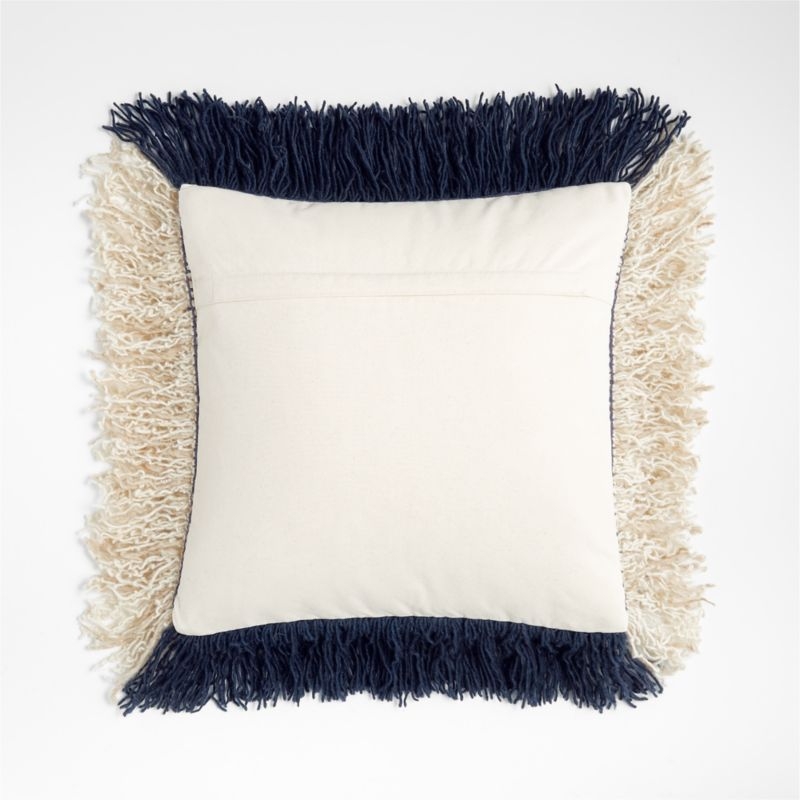 Guthrie 18"x18" Navy Fringe Throw Pillow Cover - Image 2