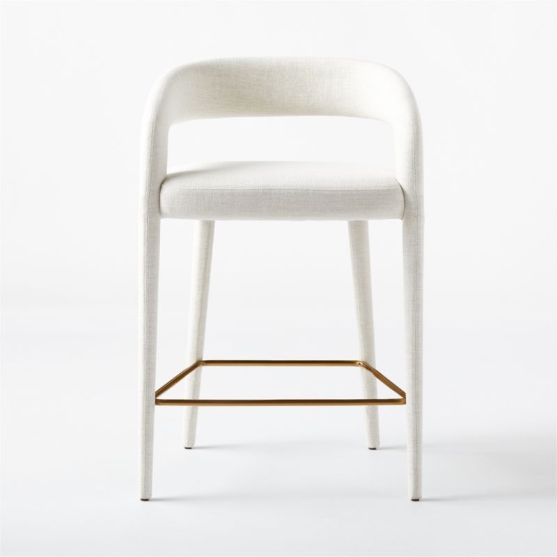 Lisette White Performance Fabric Counter Stool - Image 1