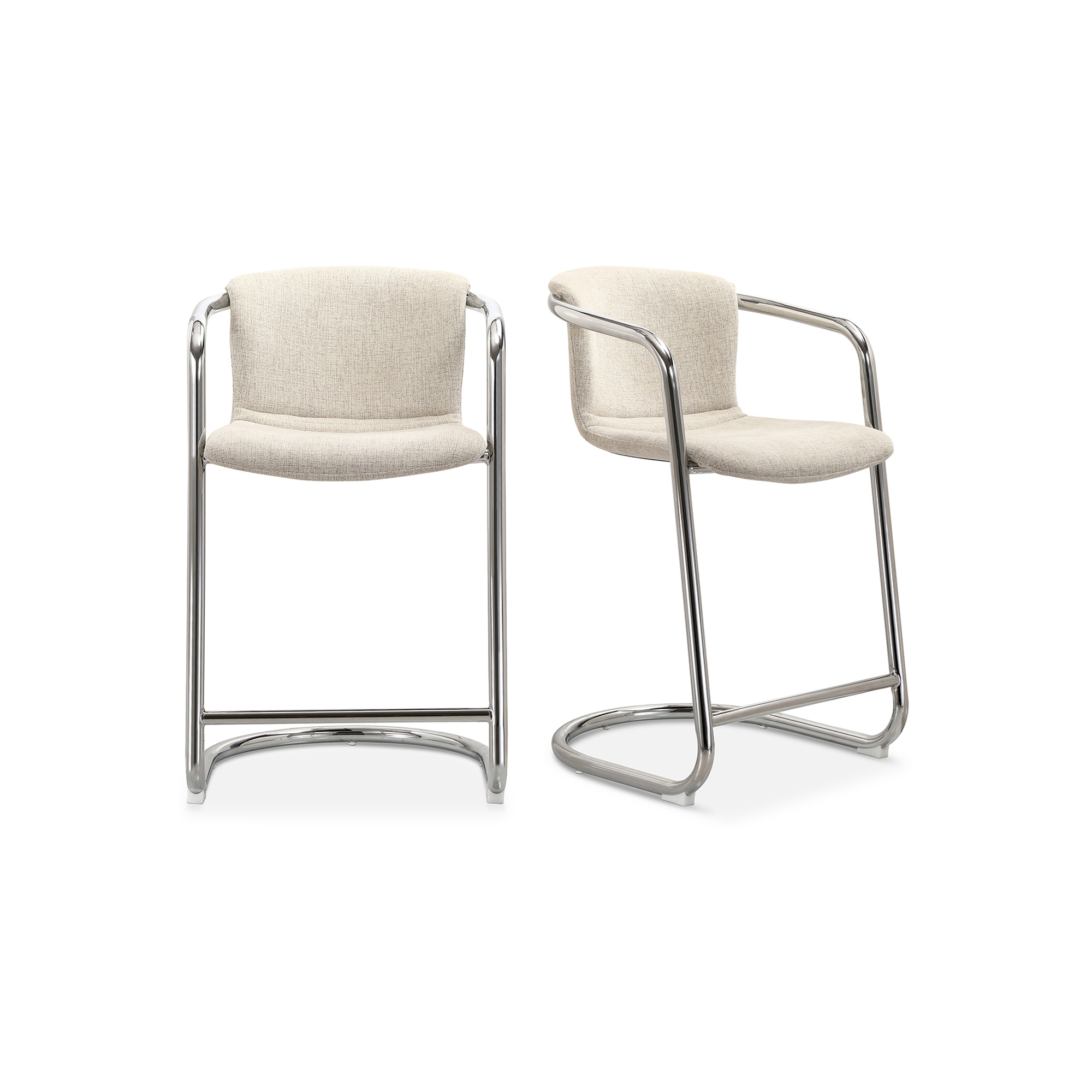 Freeman Chrome Frame Counter Stool Blended Cream - Set Of Two - Image 0