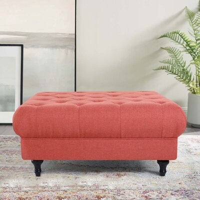 Shimizu 40" Wide Tufted Square Cocktail Ottoman - Image 0