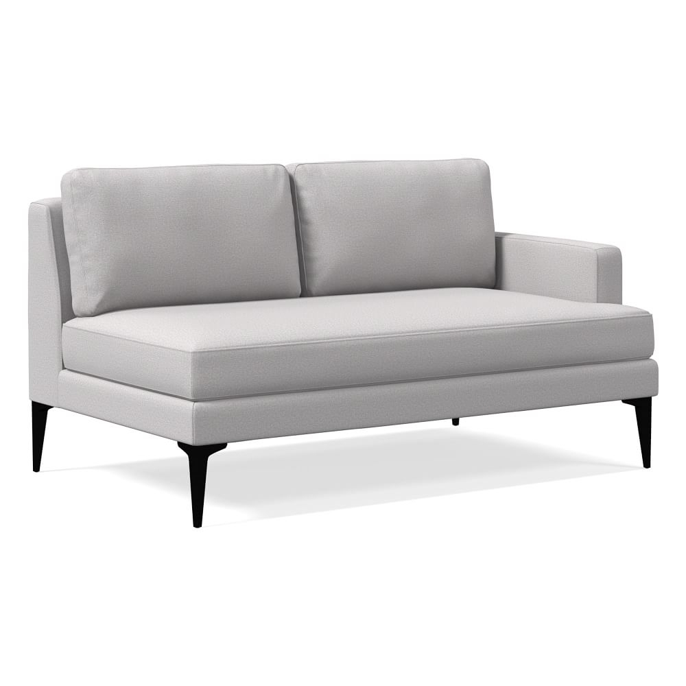 Andes Petite Right Arm 2 Seater Sofa, Poly, Performance Chenille Tweed, Frost Gray, Dark Pewter - Image 0