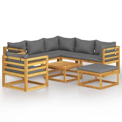 Latitude Run® 8 Piece Garden Lounge Set With Cushion Solid Acacia Wood - Image 0