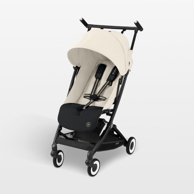 CYBEX Canvas White Libelle 2 Compact Baby Stroller with Black Frame - Image 0