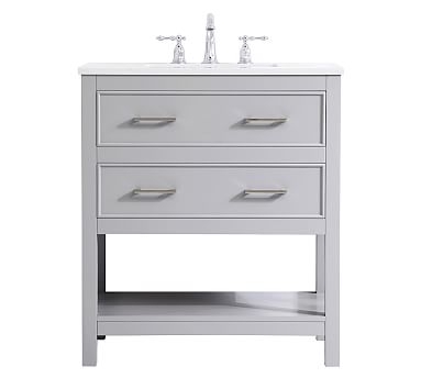 Sinclaire Single Sink Vanity Cabinet, Gray, 30" - Image 0