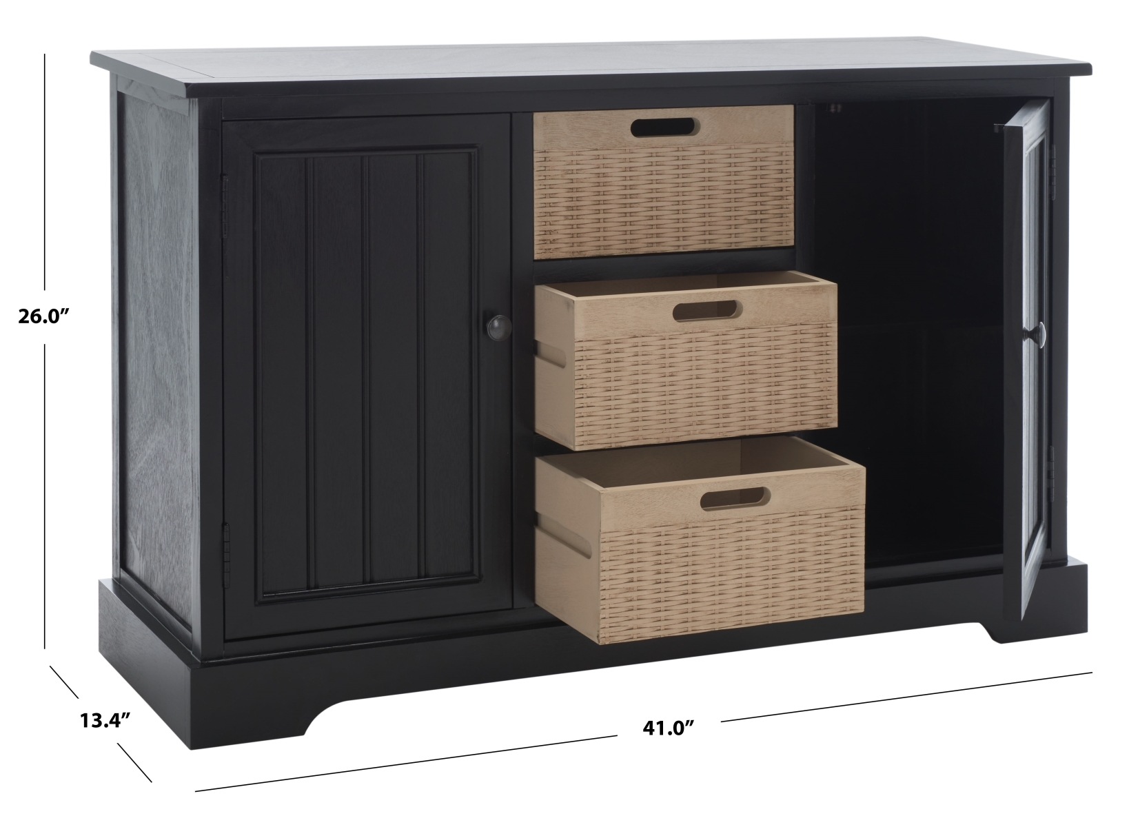 Landers 2 Door & 3 Removable Baskets - Black - Safavieh - Image 8