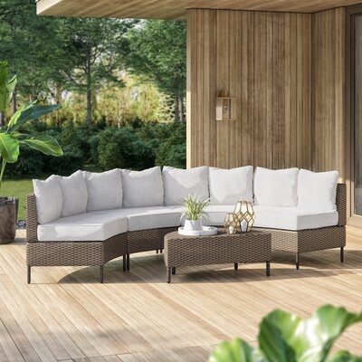 Dowd 5 Piece Rattan Sectional Seating Group with Cushions - Image 0
