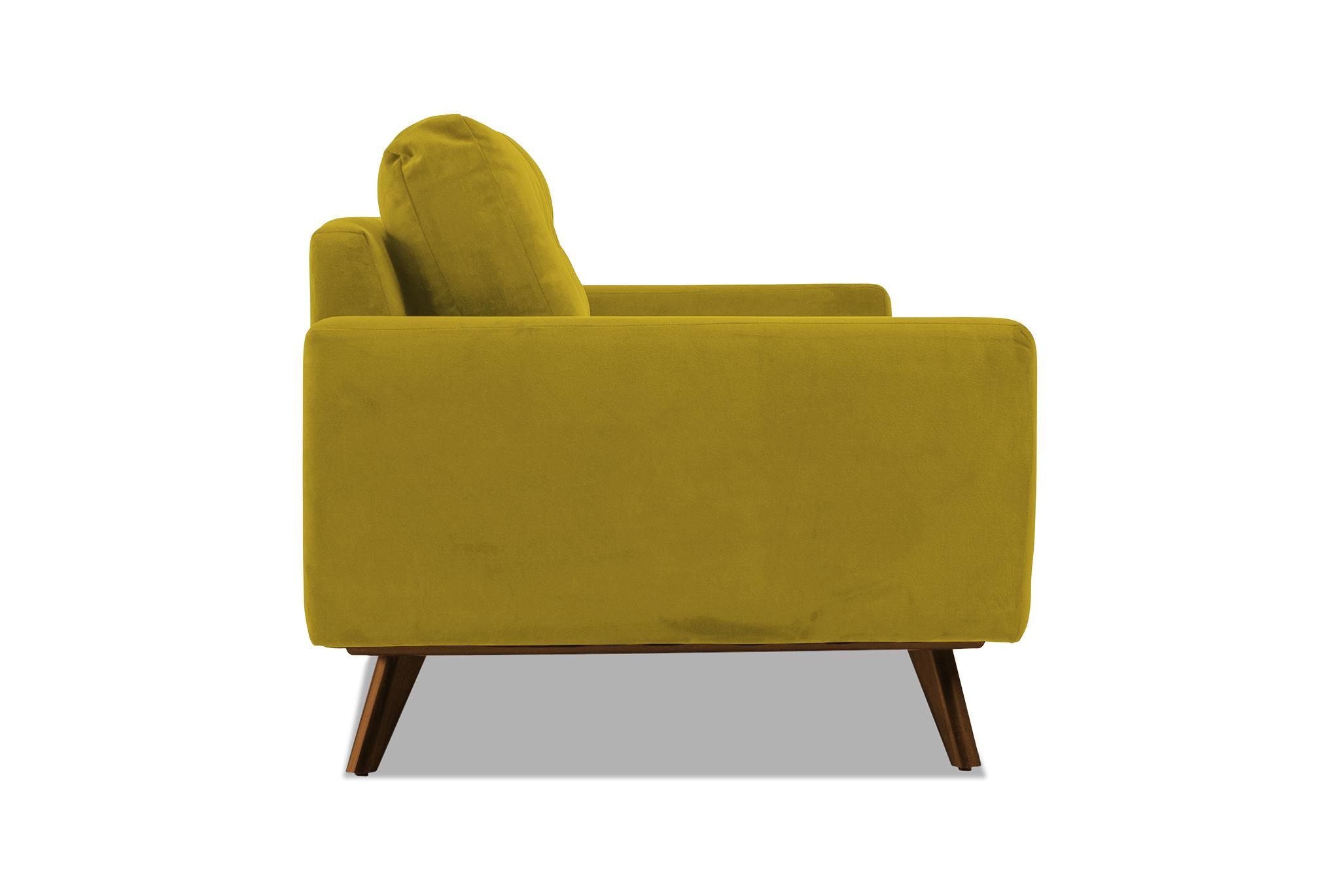 Yellow Hopson Mid Century Modern Sofa - Bloke Goldenrod - Mocha - Image 2