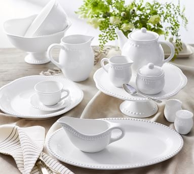 Emma Beaded Stoneware Teapot - True White - Image 2