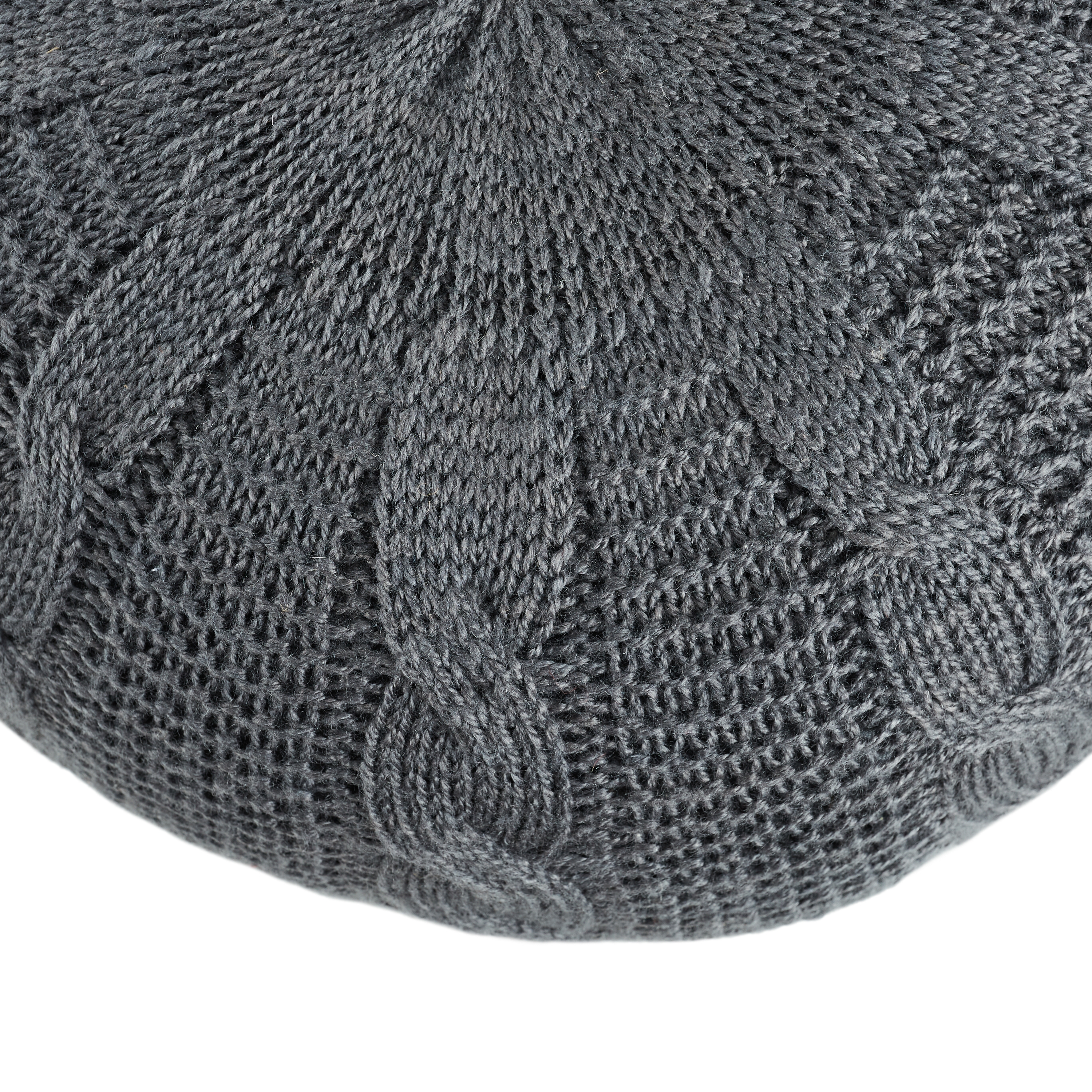 Vibe by Millie Solid Gray Round Pouf - Image 1