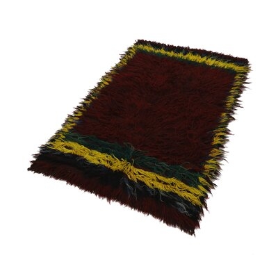 One-of-a-Kind Enneko Hand-Knotted 1970s 3'9" x 6'6" Area Rug in Brown - Image 0