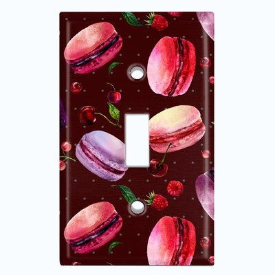 Metal Light Switch Plate Outlet Cover (Colorful Macaron Treat Red Maroon  - Single Toggle) - Image 0