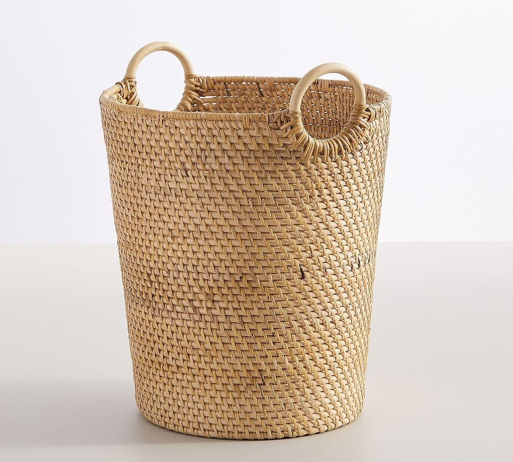 Monique Lhuillier Weaverly Woven Rattan Wastebin, Natural - Image 0