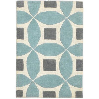 One-of-a-Kind Hand-Knotted 2' x 3' Wool Area Rug in Blue/Beige - Image 0
