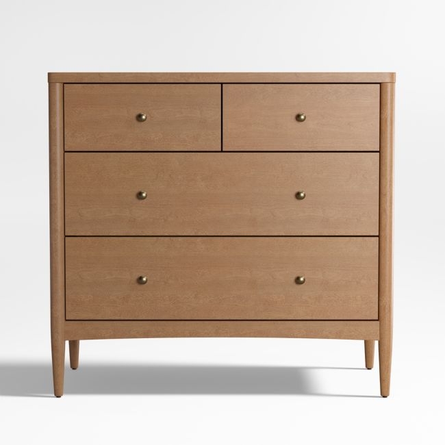 Hampshire Natural Brown Wood 4-Drawer Kids Dresser - Image 0