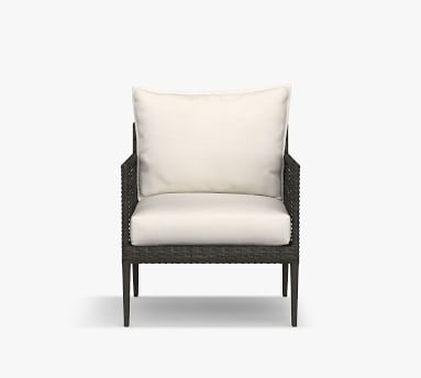 Cammeray Wicker Lounge Chair with Cushion, Black - Image 1