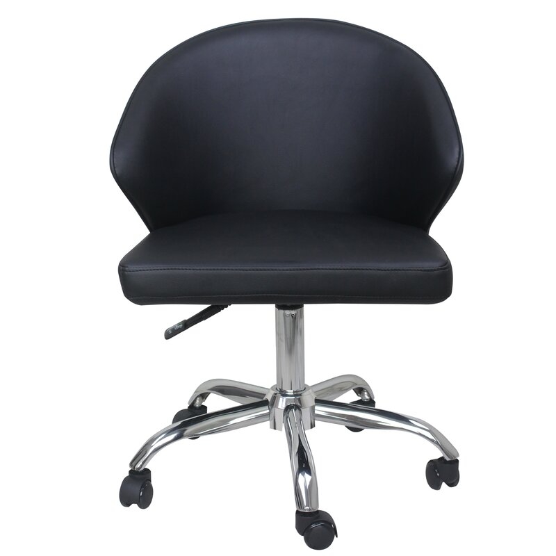 Moe's Home Collection Albus Swivel Office Chair Black Upholstery Color: Black - Image 0