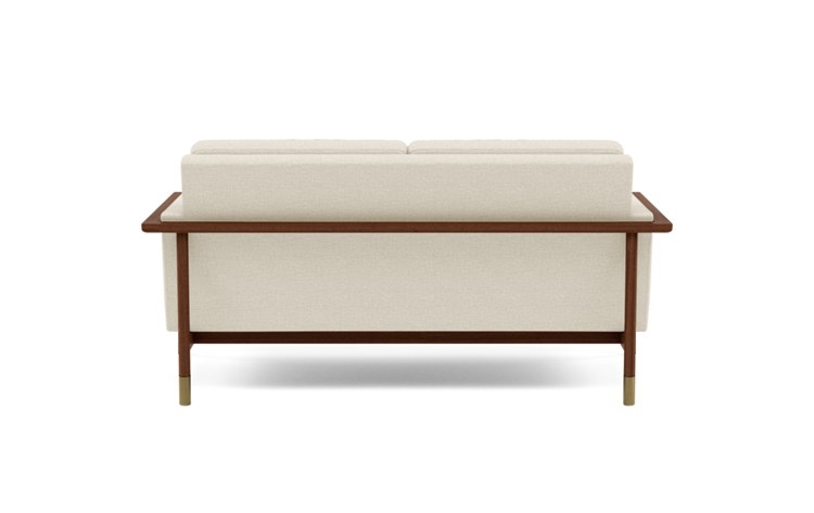 Jason Wu Loveseats with Beige Linen Fabric and Oiled Walnut with Brass Cap legs - Image 2