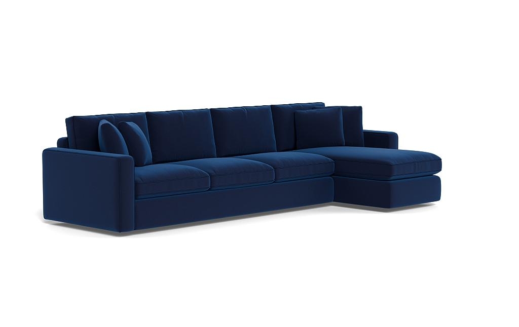 James 4-Seat Right Chaise Sectional with Storage and Contrast Piping - Image 1