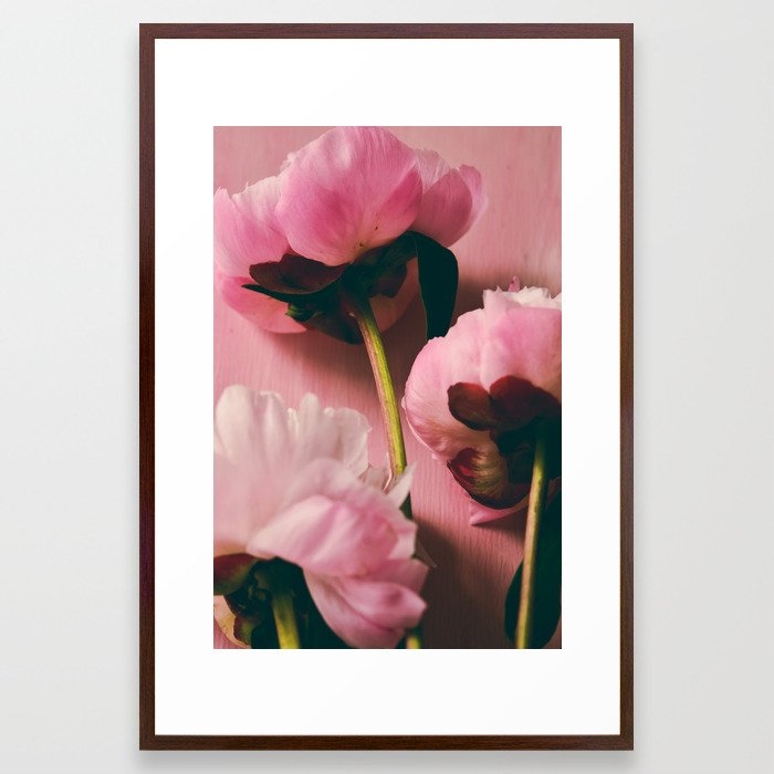 Pink Peony Love Framed Art Print by Olivia Joy St Claire X  Modern Photograp - Conservation Walnut - Large 24" x 36"-26x38 - Image 0