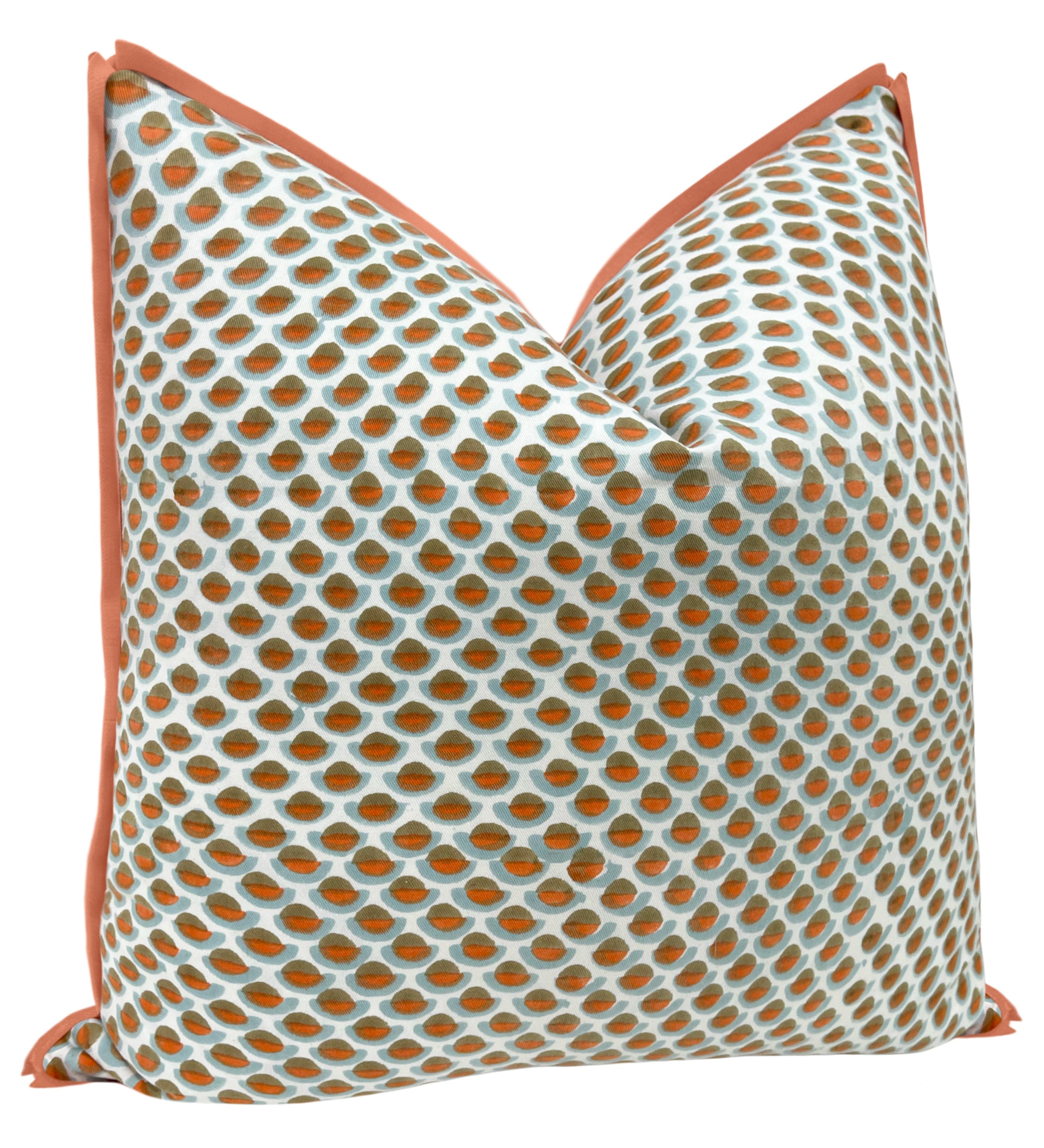 OCS X LDC II | SERENA DUGAN : OLGA // PERSIMMON + CLASSIC LINEN // PERSIMMON - 22" X 22" / CORDING - Image 1