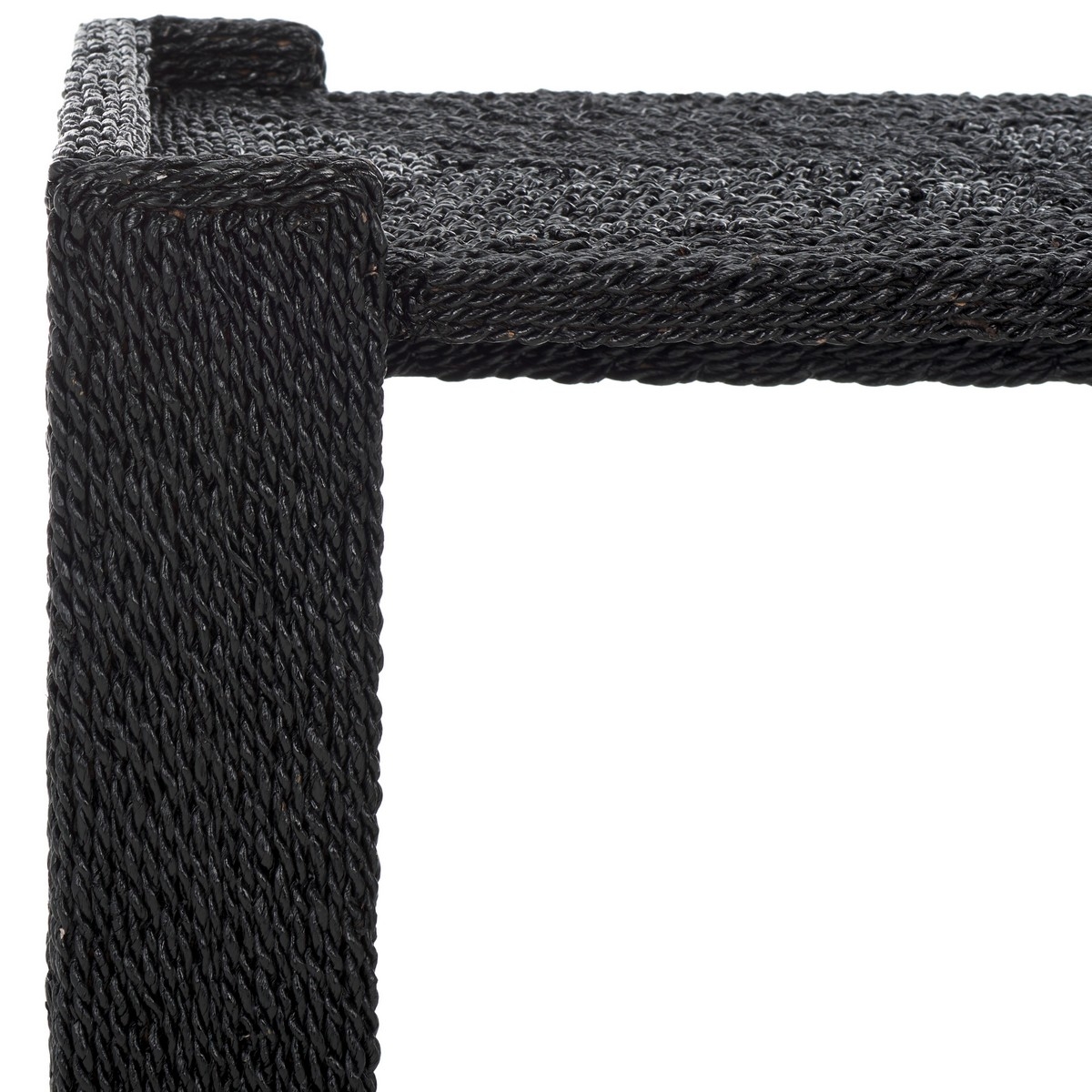 Wynima Sea Grass Accent Table - Black - Safavieh - Image 2