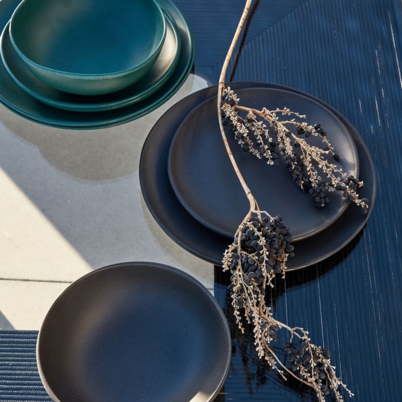Audley Grey Outdoor Bamboo and Melamine Salad Plate - Image 1
