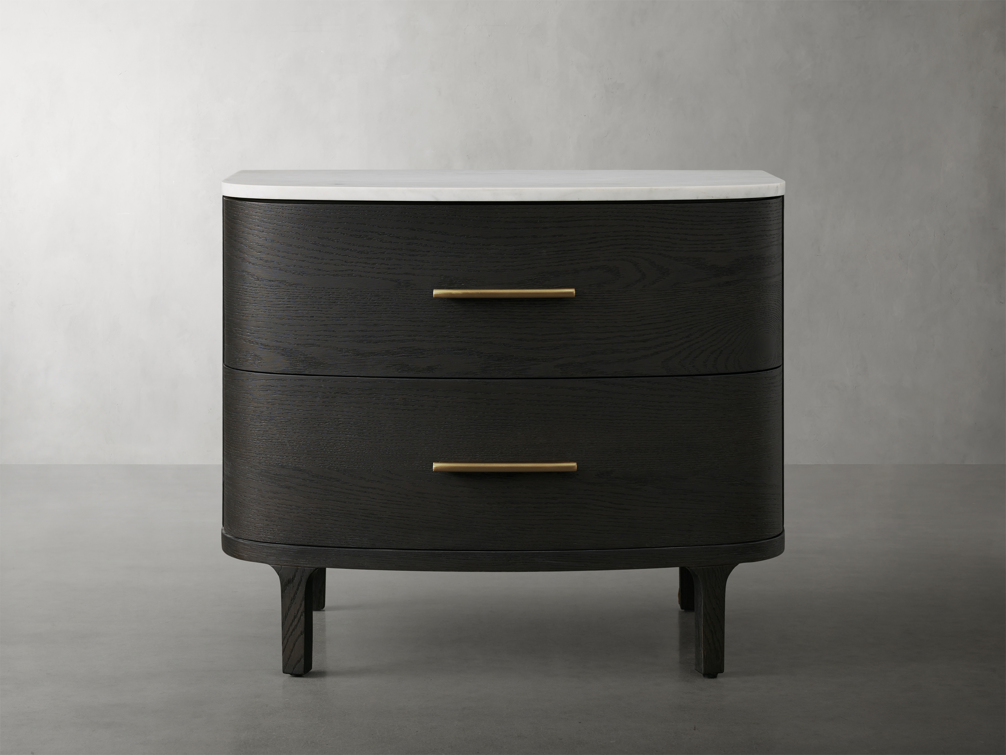 Danny Nightstand in Stone 30" Black  Ebony/Carrara Marble - Image 0
