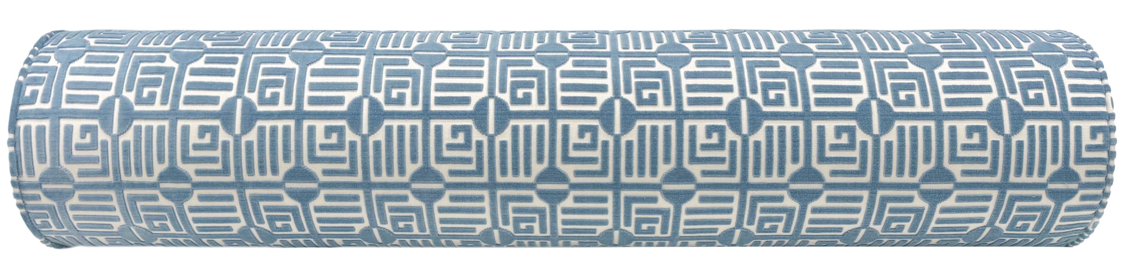THE BOLSTER :: LABYRINTH VELVET // BLUE | THIBAUT - TWIN XL // 9" X 30" - Image 2