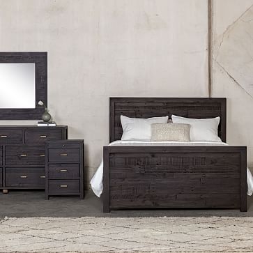 Modern Mixed Reclaimed Wood Bed, Queen, Black Olive - Image 3