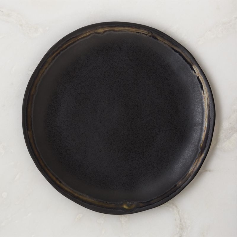 Hyacinth Black Dinner Plates with Reactive Glaze Set of 6 - Image 2