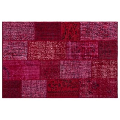 One-of-a-Kind Faywood Hand-Knotted 1960s Red 3'11" x 5'11" Area Rug - Image 0