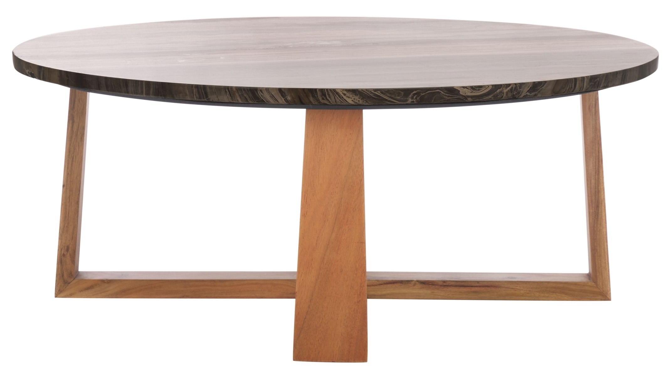 Trenton Marble Top Coffee Table - Brown/Natural - Image 1