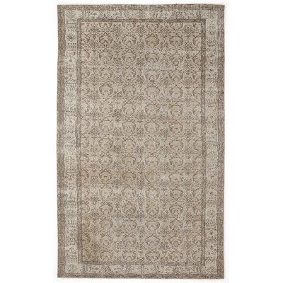One-of-a-Kind Hand-Knotted 1960s Beige 5'9" x 9'4" Area Rug - Image 0