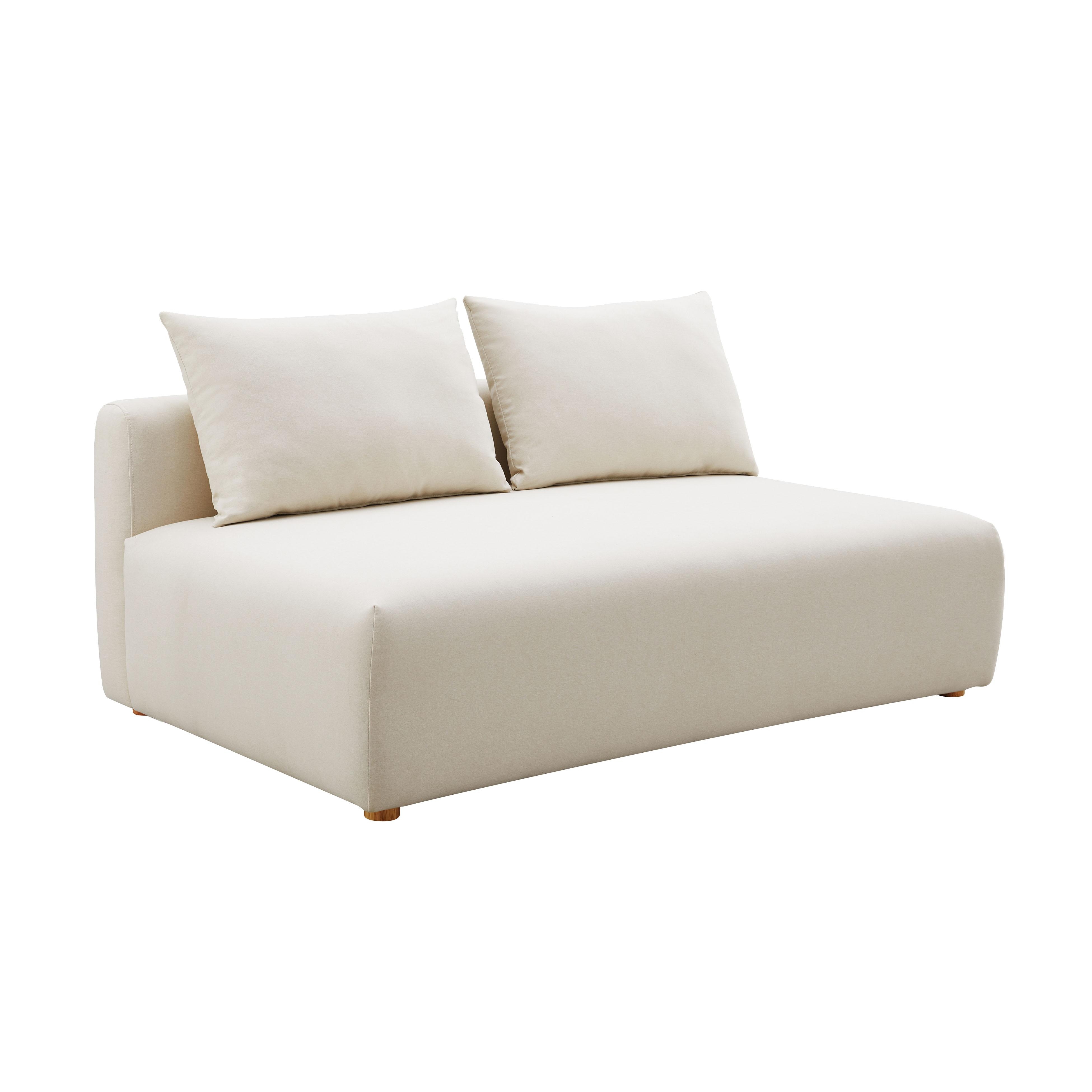 Hangover Cream Performance Linen Modular Loveseat - Image 0
