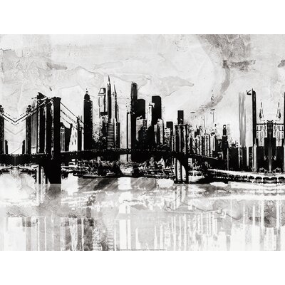 Black And White Cityscape Print On Canvas - Image 0