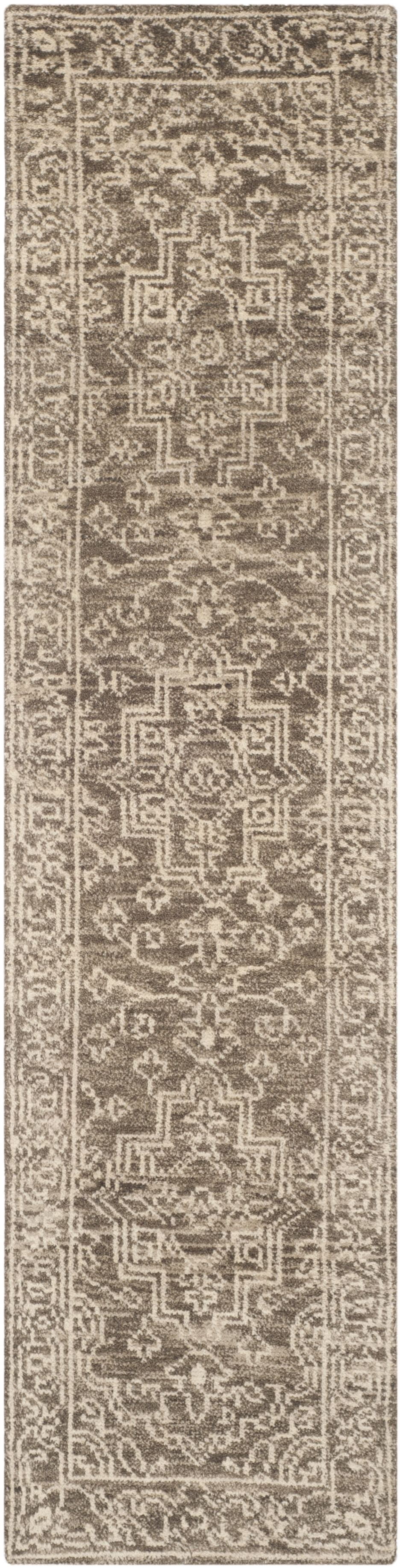 Arlo Home Hand Knotted Area Rug, KNY682A, Brown/Beige,  2' 3" X 8' - Image 0