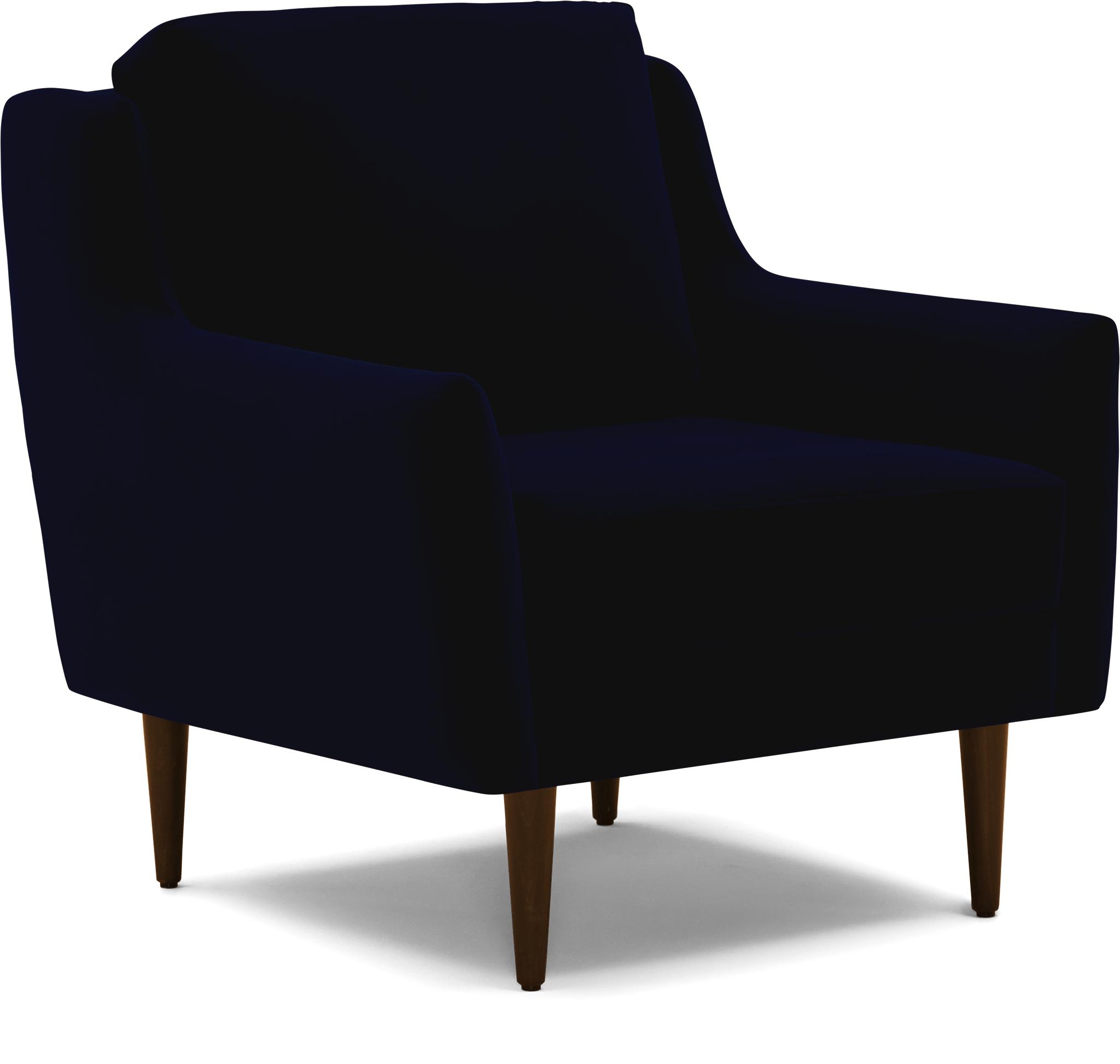 Blue Bell Mid Century Modern Chair - Bentley Indigo - Mocha - Image 1