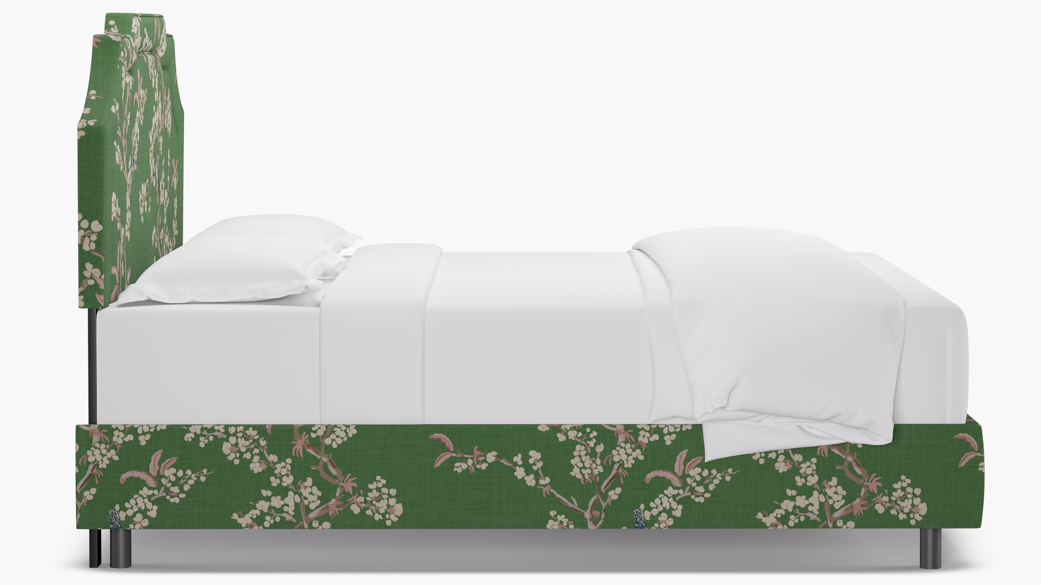 Art Deco Bed, Jade Cherry Blossom, Queen - Image 2