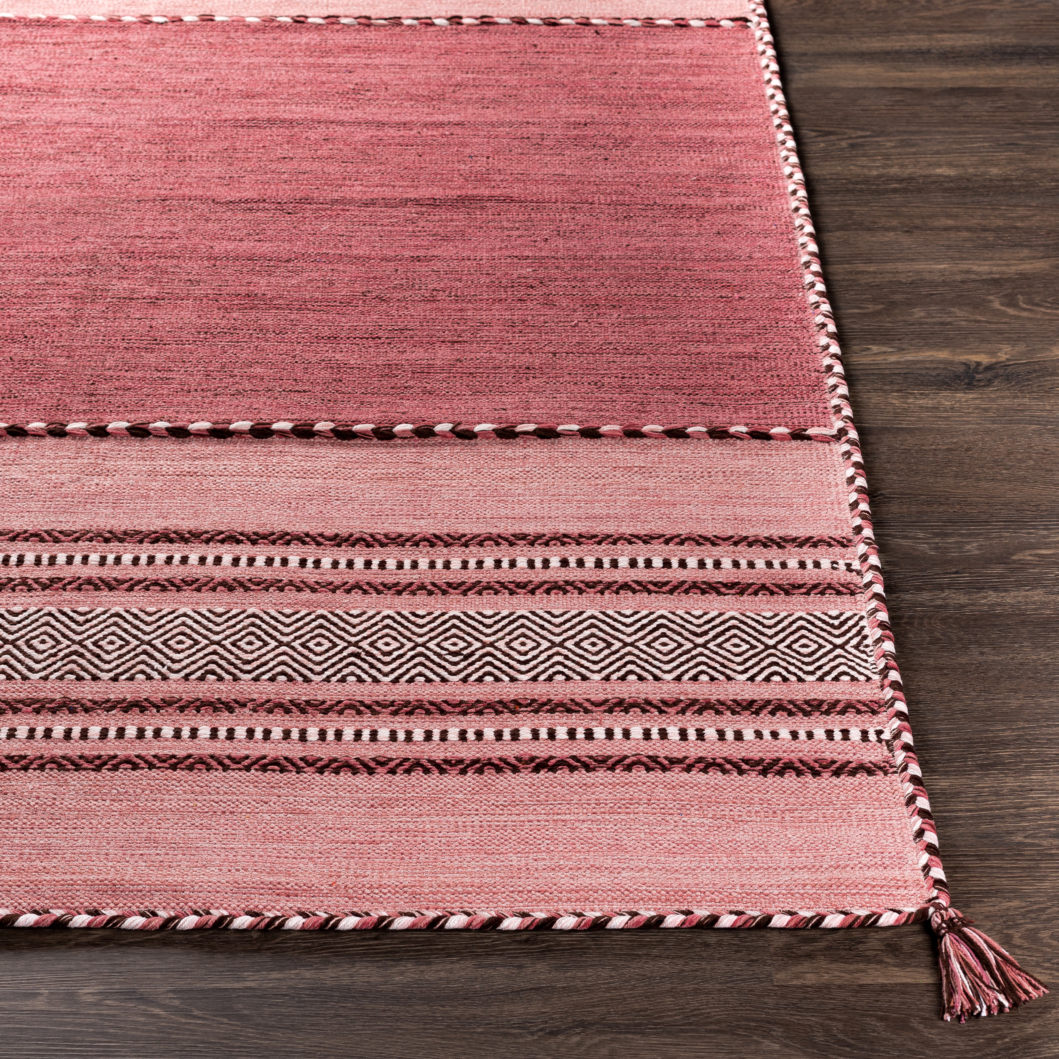 Trenza Pink Indoor 8' x 10' Handmade Rug - Image 2
