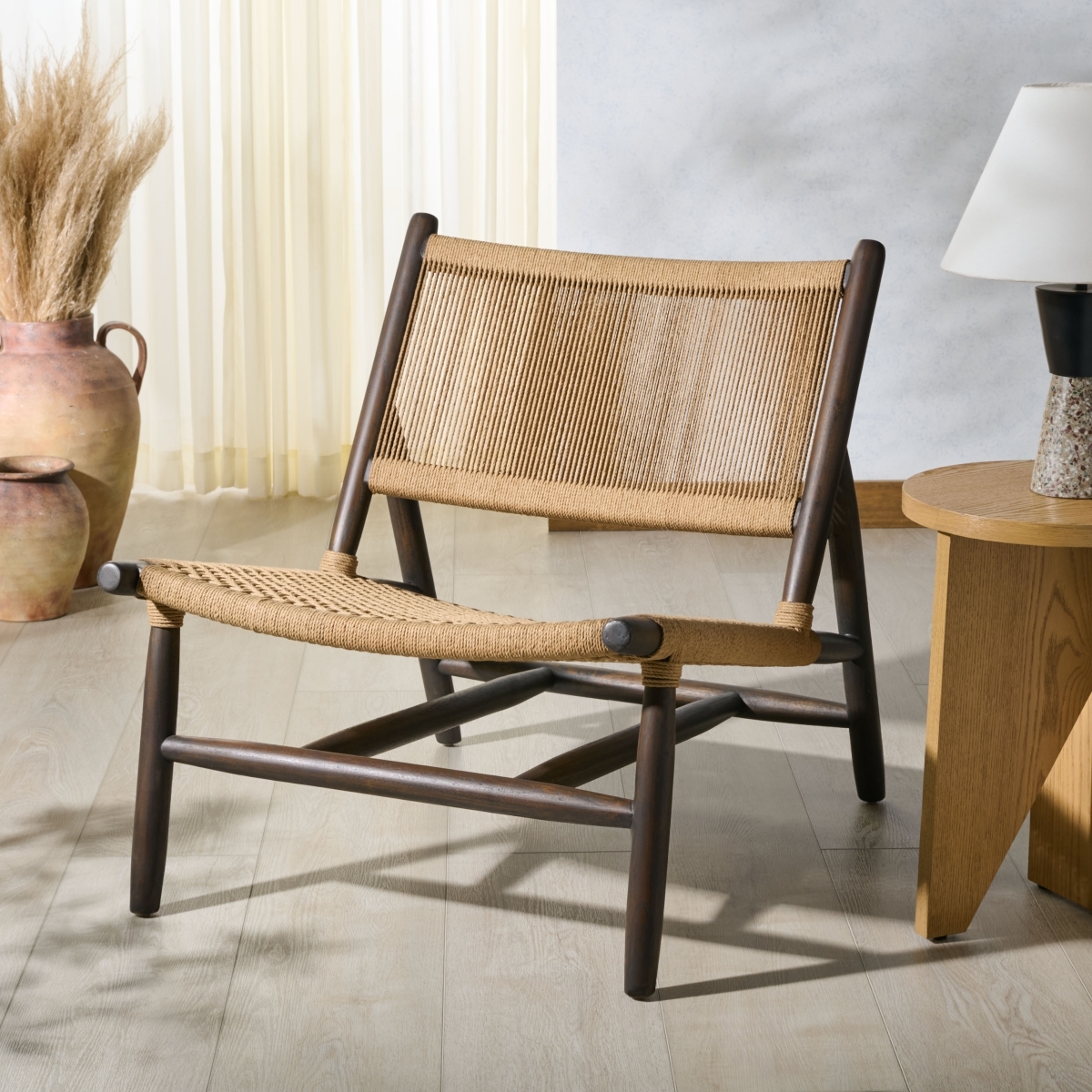 Chyanne Woven Accent Chair - Walnut / Natural - Image 1